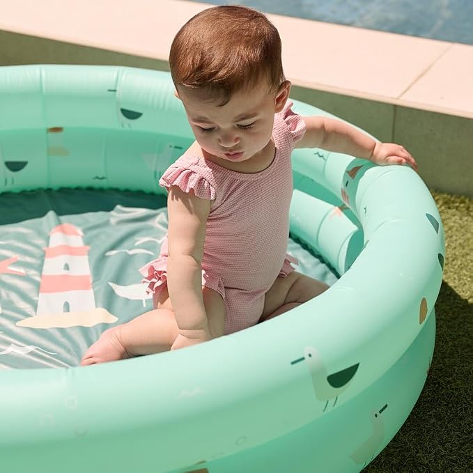Miniland Inflatable Baby Pool Lighthouse 100 cm - Children's Pool for Outdoor Use | Compact, Lightweight and Easy to Transport | Ideal for Garden, Beach or Patio | Summer and Water Fun