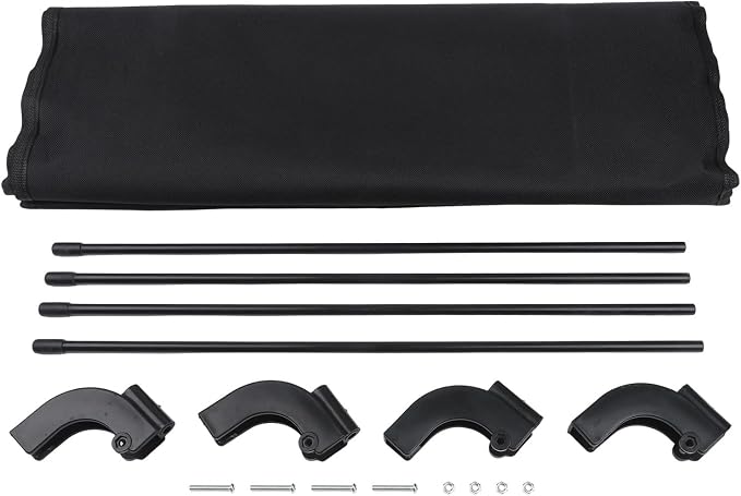 Removable Awning Canopy for Garden Cart, Folding Wagon Sun Shade Top, Water Resistant 600D Oxford Cover Accessory for Outdoor Camping Picnic Fishing, Black