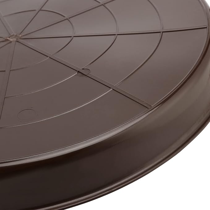 12 Pack 17 Inch Plastic Plant Saucers, Round Plant Pot Saucers, Large Flower Pot Drip Trays Plants Garden Saucers for Indoor Outdoor Planters, Brown