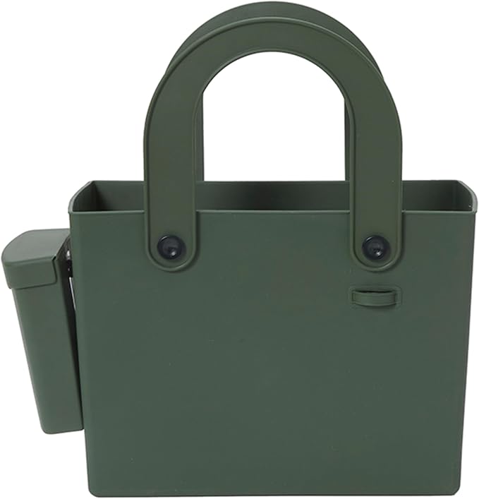 Hachiman Garden Tool Bag, Waterproof Gardening Tote | Interior Partition and Removable Pouch, Indoor Outdoor Use, Tools Not Included, Garden Green