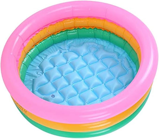 Kiddie Pool, Baby Water Pool in Summer Children Soft Inflatable Swimming Pool Bright Color Baby Basin Pool (S)