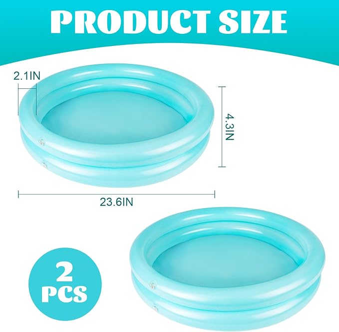 2 Pack Inflatable Pool Foot Bath Basin, Swimming Pool Clean Feet | Foot Soaking Bath Basin for Pool Entry Ladder, Home Spa Treatment for Above Ground Pools, Full-Sized Inflatable Pools
