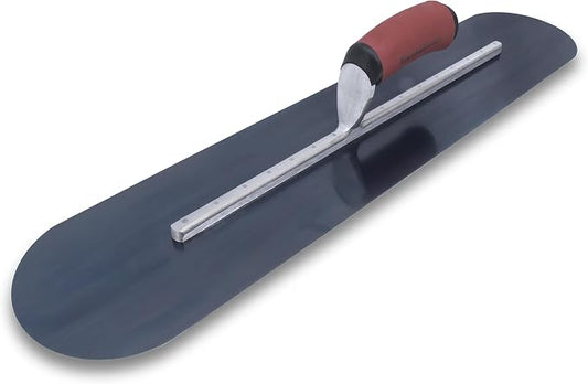 MARSHALLTOWN Fully Rounded Concrete Finishing Trowel, Blue Steel Blade, DuraSoft Handle, 22 x 4, Assembled in USA, MXS22BRD