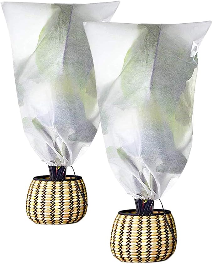 Agfabric Warm Worth Frost Blanket 0.9oz 84"x72" Shrub Jacket,Rectangle Plant Cover for Frost Protection,White,2 Pack