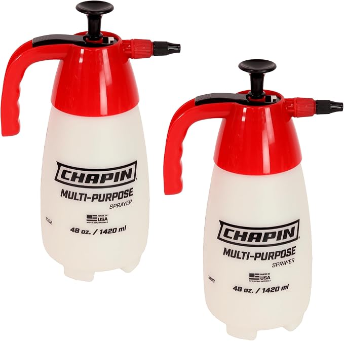 Chapin 10022 48-Ounce Handheld Multi-Purpose Value-Pack Pump Sprayer for Fertilizers, Herbicides and Pesticides, 2-Pack, Translucent White