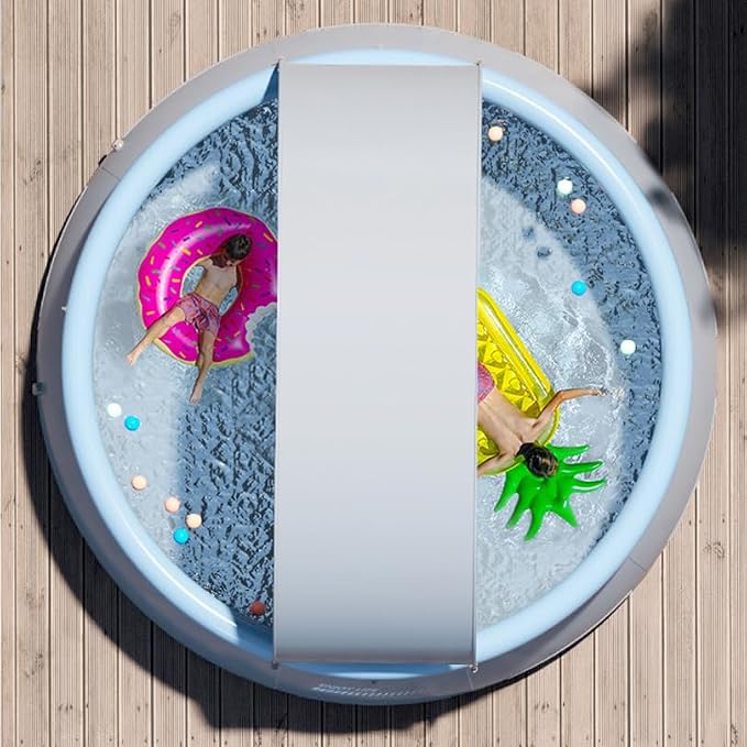 Montary Extra Large 142"x142"x30" Inflatable Swimming Pool with Canopy - Thickened Backyard Summer Pool, Outdoor Blow Up Design with Coil Mesh, Foldable & Portable