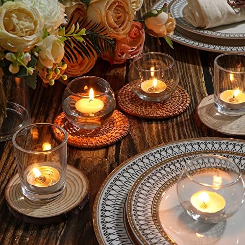 DEVI Clear Glass Votive Candle Holders, Wedding Centerpieces for Tables - Image 5