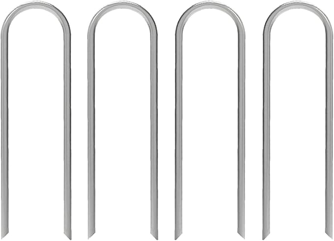 AAGUT Garden Stakes, Yard Landscape Staples Heavy Duty Galvanized 11-Gauge 6 Inch Lawn U Pins for Dog Fence,Tubing Drip Irrigation Hose, Chicken Wire, Weed Barrier Fabric 200 Pack
