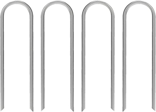 AAGUT Garden Stakes, Yard Landscape Staples Heavy Duty Galvanized 11-Gauge 6 Inch Lawn U Pins for Dog Fence,Tubing Drip Irrigation Hose, Chicken Wire, Weed Barrier Fabric 200 Pack