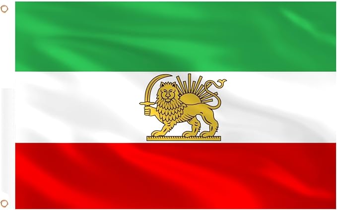 AhfuLife Iran Lion Flag 3ft x 5ft for Party Decorations, 1Pc Large Iran Flags with Lion Double Sided Durable Polyester with Brass Eyelets for World Cup Home Garden Street Decorations Indoor Outdoor