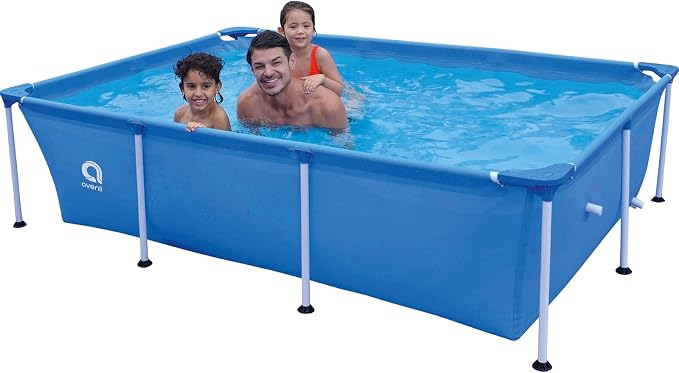 DIMAR GARDEN Above Ground Swimming Pool for Adults, Outdoor Rectangular Steel Frame Swimming Pool for Backyard Lawn Family, 6.2ft x 4.2ft x 16.5in