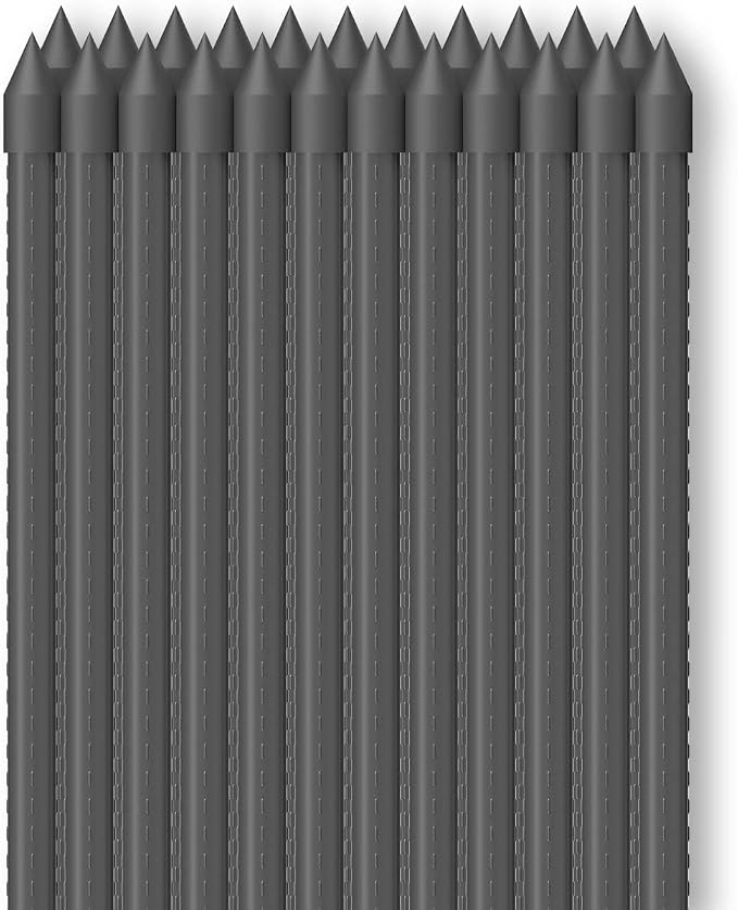 AC Infinity Garden Plant Stakes 60", Sturdy Metal Support Sticks with Protective Plastic Coating, 25-Pack for Tomatoes, Trees, and Vines in Gardening Hydroponics
