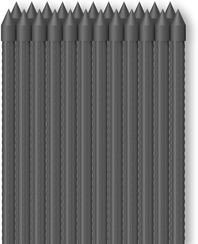 AC Infinity Garden Plant Stakes 48", Sturdy Metal Support Sticks with Protective Plastic Coating, 25-Pack for Tomatoes, Trees, and Vines in Gardening Hydroponics