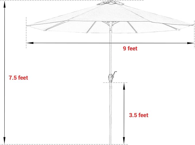 Greesum 10FT Cantilever Offset Patio Umbrella, Outdoor Umbrella for Yard, Market, Heavy-Duty Waterproof Pool Umbrella with 6 Sturdy Ribs, UV Protection for Beach, Deck, Garden, Backyard