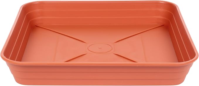 4 Pack Square Plant Saucer Tray 8 inch, 6 8 10 12 14 16 18 20 inch Heavy Duty Plastic Square Plant Saucers for Indoors Outdoor, Flower Planter Drip Trays for Pots, Seed Starting Tray