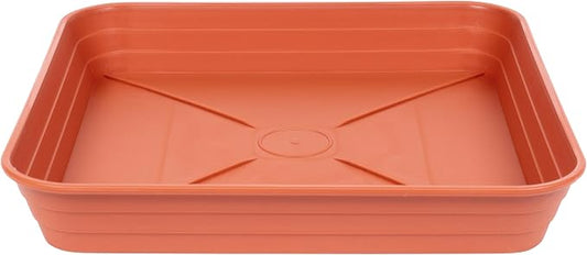 4 Pack Square Plant Saucer Tray 8 inch, 6 8 10 12 14 16 18 20 inch Heavy Duty Plastic Square Plant Saucers for Indoors Outdoor, Flower Planter Drip Trays for Pots, Seed Starting Tray