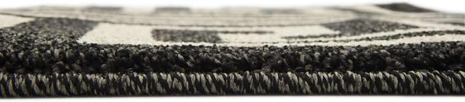 Unique Loom Athens Collection Classic Geometric Modern Border Design Area Rug (2' 7 x 10' 0 Runner, Black/ Beige)