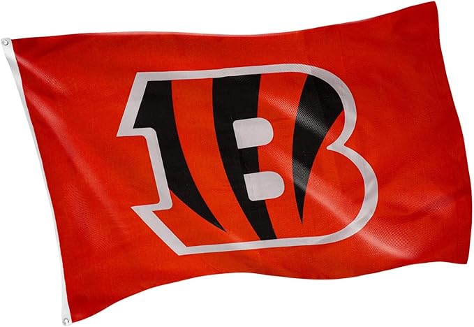 Team Sports America NFL Cincinnati Bengals 3 x 5 Outdoor Durable House Flag with Grommets | Sport Team Flag & Banner | Indoor Wall Decor Flag for Room | Works with Flag Poles for Outside House