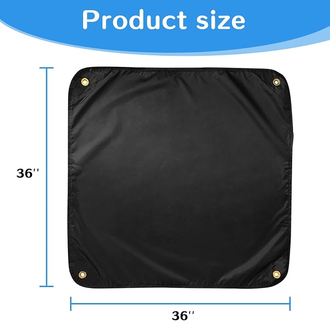 Air Conditioner Covers for Outside Units, Central AC Cover for Outdoor Unit Heavy Duty Water-Resistant Top Cover 36 x 36 Inch, Black