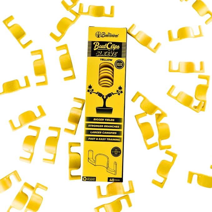 BudClips for Optimal Plant Growth | Universal Size LST Clips | Durable Plant Support Clips to Bend or Interlock Stems for Abundant Harvest | Gardening at Any Growth Stage (Yellow, 40pk)