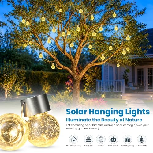 SOLPEX Hanging Solar Lights for Outside Garden Solar Hanging Lanterns 8 Pc - Image 2