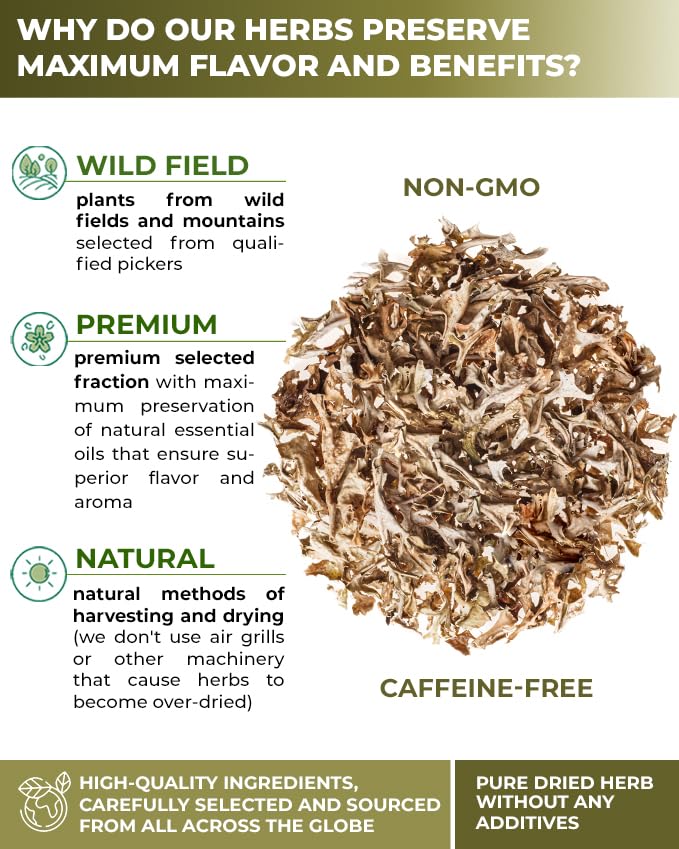 4 oz. Icelandic Moss Iceland Moss Herbal Tea (Cetraria Islandica) - 113g Herb Tea Liquen De Islandia