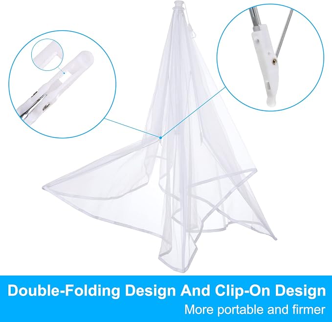 Anpro Food Covers for Outdoors (2 Extra Large with Polyester), Pop-Up Mesh Food Tents, Collapsible Reusable Bug-Proof Nets for Picnics, BBQs & Camping, Stainless Steel Frame