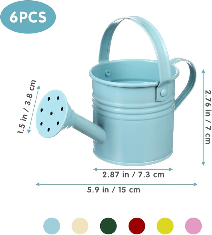 Cabilock 6-Pack Small Watering Cans for Indoor Plants Lightweight Plastic Watering Pots with Easy Grip Ideal for Succulents and Air Plants Gardening 5.90 Inch