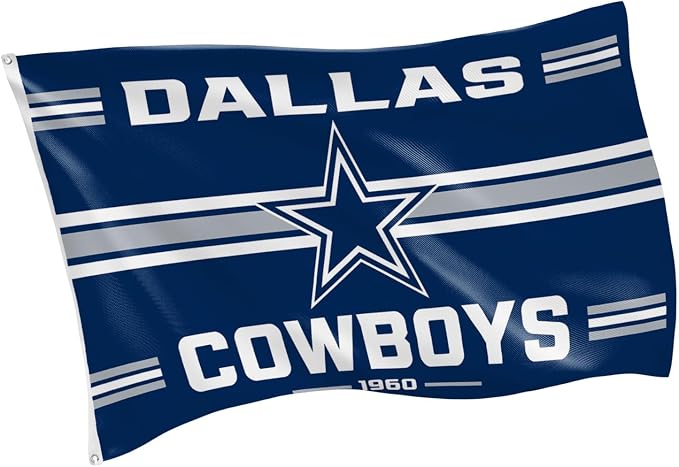 NFL Dallas Cowboys Vintage Flag | 3 x 5 Estate Flag with Grommets | Heavy Duty Banner for Outdoor Garden Patio Decoration | Indoor Wall Decor for Room | Works with Flagpoles for Outside House (Dallas Cowboys-Vintage)