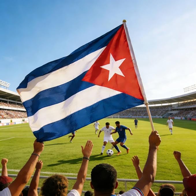 Ahfulife Cuba Flag 3x5 Ft for Revolution Day, 1 Pc Large Cuban National Flag for Outdoor Indoor, Double Sided with Brass Grommets for July 26th Celebrations, Independence Day, Party Street Decor