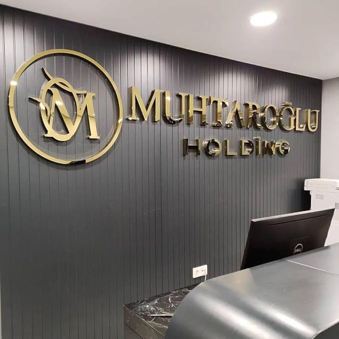Custom Acrylic Business Logo Sign, Personalized 3D Letter Professional Business Logo Signs for Wall, Premium Laser Cut Acrylic Signage for Salon, Spa, Boutique, Studio, Barber, Retail Store Font Retail Outlets Company Office Wedding GYM Decor