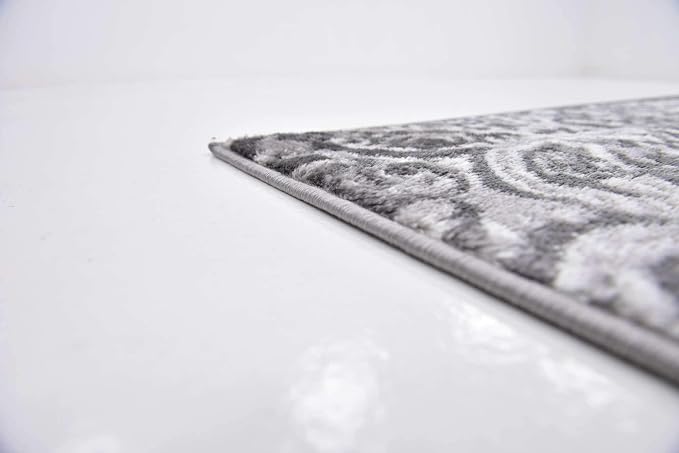Unique Loom Sofia Collection Area Rug - Grace (8' Square, Dark Gray/ Gray)