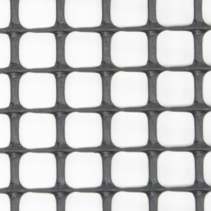 Heavy-Duty Plastic Mesh Netting, Black, 35.4 x 197 in (90cm x 5m), 9mm Grid, Recycled Plastic, Cut-to-Size, Multi-Purpose for Gardening & Fencing