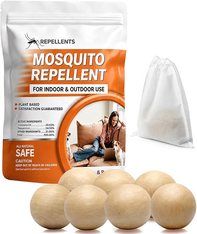 SCFKAOF Mosquito Repellent Outdoor Patio, Mosquito Deterrent for Yard, Indoor Mosquito Repellent Balls, Mosquito Repeller for Patio, Keep Mosquito Away, Covers 120 Sq. Ft, 60 Days Protection-7 Packs