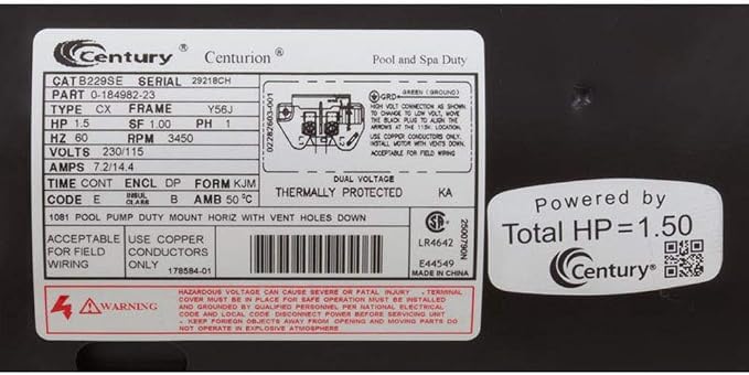 B229SE THRD UR 1.5HP 115/230V