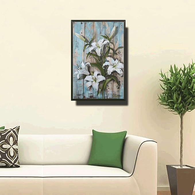 Metal Sign Tin Sign Vintage Antique Master's Lilies Tin Sign for Rustic Elegance Shabby Chic Style and Corrosion Resistant Al Bathroom Signs for Home for Pub 8×12 Inches with Metal Frame