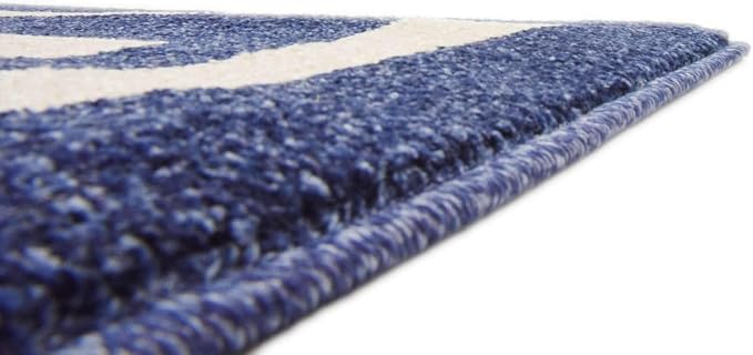 Unique Loom Athens Collection Classic Geometric Modern Border Design Area Rug (5' 0 x 8' 0 Rectangular, Navy Blue/ Beige)