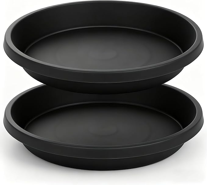 NIMYAU 2 Pack Plant Saucer 10 Inch, Drip Trays for Potted Plants, Flower Pot Saucers Plant Trays for Pots, Plastic Planter Tray for Indoors, Plant Water Catcher Tray, Birdbaths for Outdoors
