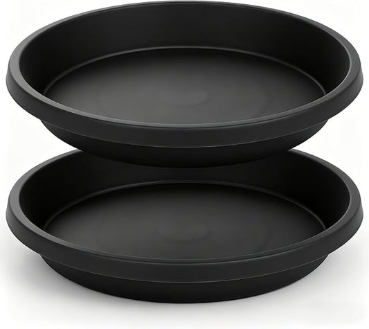 NIMYAU 2 Pack Plant Saucer 12 Inch, Heavy Sturdy Plant Trays for Pots, Plant Drip Trays, Plant Water Catcher Tray for Plants, Plastic Plant Saucers for Indoors no Holes