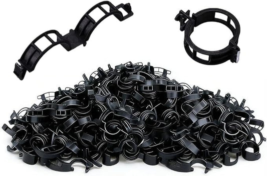 Plant Support Clips, 2026 Upgraded Tomato Plant Clips for Climbing Plants, Reusable Plastic Garden Clip for Grape Cucumber Stems Outdoor Vine Fixing Clip Gardening Supplies (100, Black)