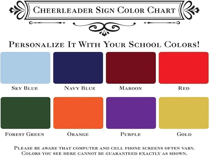 Personalized Cheerleader Design Locker Decor - Custom Name Cheerleader Room Decor, Girls Bedroom Accessories, Unique Graduation Gift, 8x12 or 12x8 Use Indoor or Outdoor Durable Metal Tin Sign