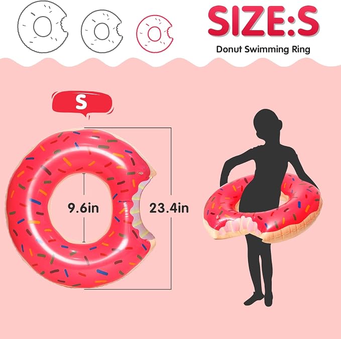 DMAR Donut Pool Float - Donut Tube & Ring for Beach & Pool