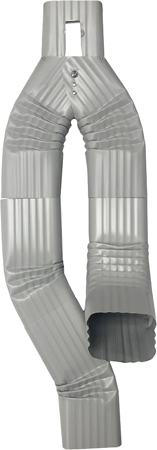 Aluminum 3x4 Inline Downspout Diverter for Rain Barrels | Made in The U.S.A. | Includes Screws & Instructions | Easy DIY for 3x4 Downspouts (Pearl Gray)