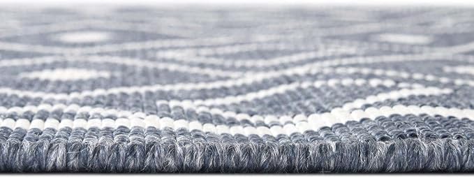 Unique Loom Outdoor Trellis Collection Area Rug - Kafes (4' 1" x 6' 1" Rectangle, Navy Blue/ Ivory)