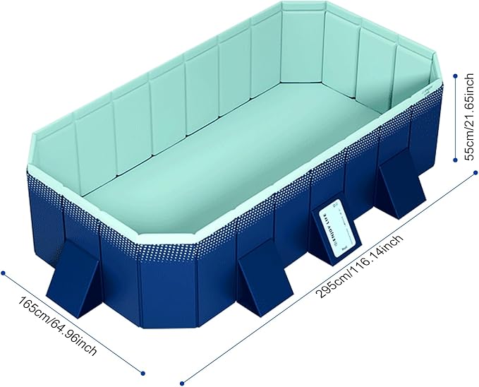Foldable Portable Kiddie Pool for Kids and Adults - Collapsible Inflatable-Free Large Pool, Patio 1 Set