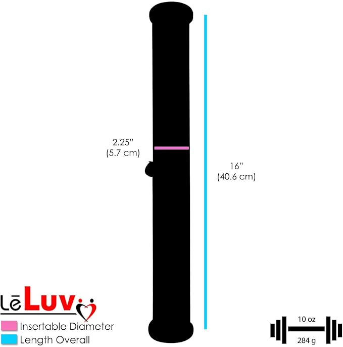 LeLuv Vibrating Penis Pump Maxi Blue Handle + Protected Gauge and Clear Hose - 9 inch Length x 2.875 inch Diameter Cylinder