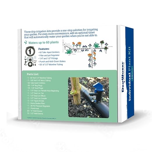 Dripworks Individual Plant Irrigation Kit for Watering Individual Plants in Containers - Waters Upto 60 Plants | Agricultural Grade Components | Trusted Brand Since 1991