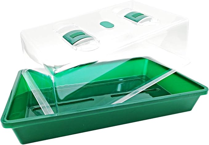 LeJoy Garden Reusable Propagator Tray Vented Dome for Seedlings & Clones | Thickened Clear Plastic, Large 15in×7.1in Space, Sturdy Germination Station For Herbs, Flowers, Indoor Mini Greenhouse