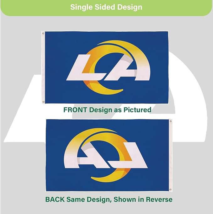 Team Sports America NFL Los Angeles Rams 3 x 5 Outdoor Durable House Flag with Grommets | Sport Team Flag & Banner | Indoor Wall Decor Flag for Room | Works with Flag Poles for Outside House