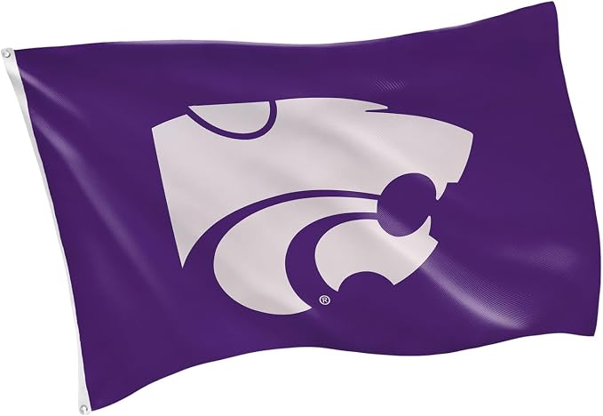 NCAA Kansas State University Flag with Grommets, 3'x5' K-State Wildcats Outdoor College Flags & Banners for Garden Patio Indoor Wall Décor